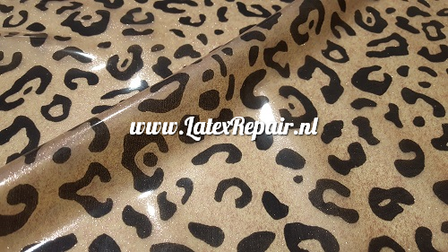 Latex sheet - Leopard glitter transp pink - 1455