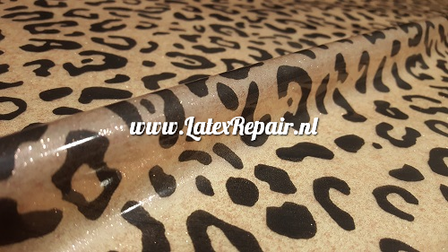 Latex sheet - Leopard glitter transp pink - 1455