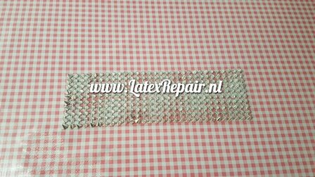 Lapje plastic zilver studs &plusmn; 10x34 cm