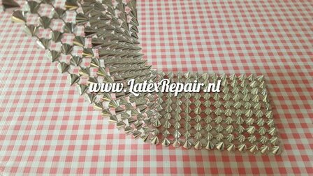 Lapje plastic zilver studs &plusmn; 10x34 cm