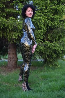 hannu olga leopard catsuit handmade sheet latex patterned custom 03