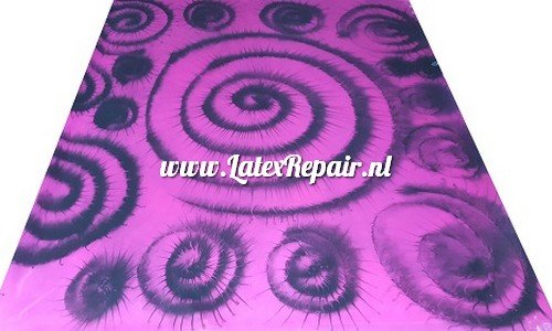 Latex sheet -  Neon lila cirkels zwart 1210