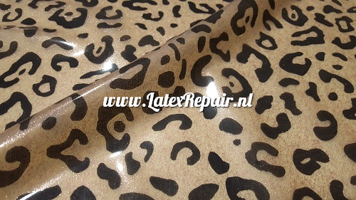 Latex sheet - Leopard glitter transp pink - 1455