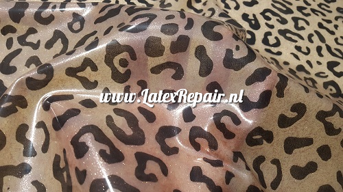 Latex sheet - Leopard glitter transp pink - 1455