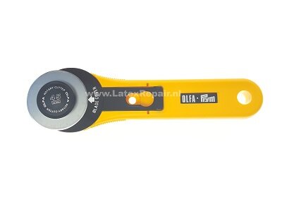 611370 Rolmes rotary cutter 45 mm geel rolmes prym leer latex rubber textiel stof quilten 01