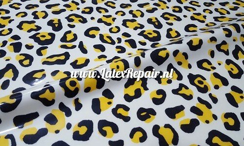 Latex sheet - Leopard creme, zwart en geel