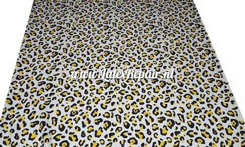 Latex sheet - Leopard creme, zwart en geel