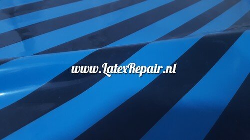 Latex - 40035 - Blauw zwart gestreept