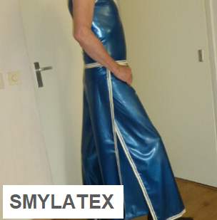 Zwart latex jurkje zelf maken repareren 03