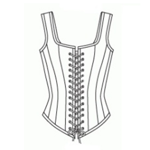 Luidspreker Medewerker T Patroon voor een latex korset corset top - latex
